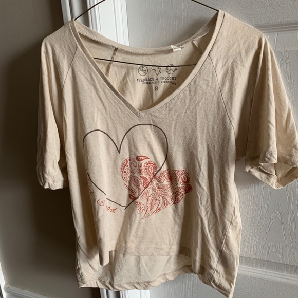 *Heart Crop Top Tshirt - size S Threads 4 Thought - Picture 3 of 4